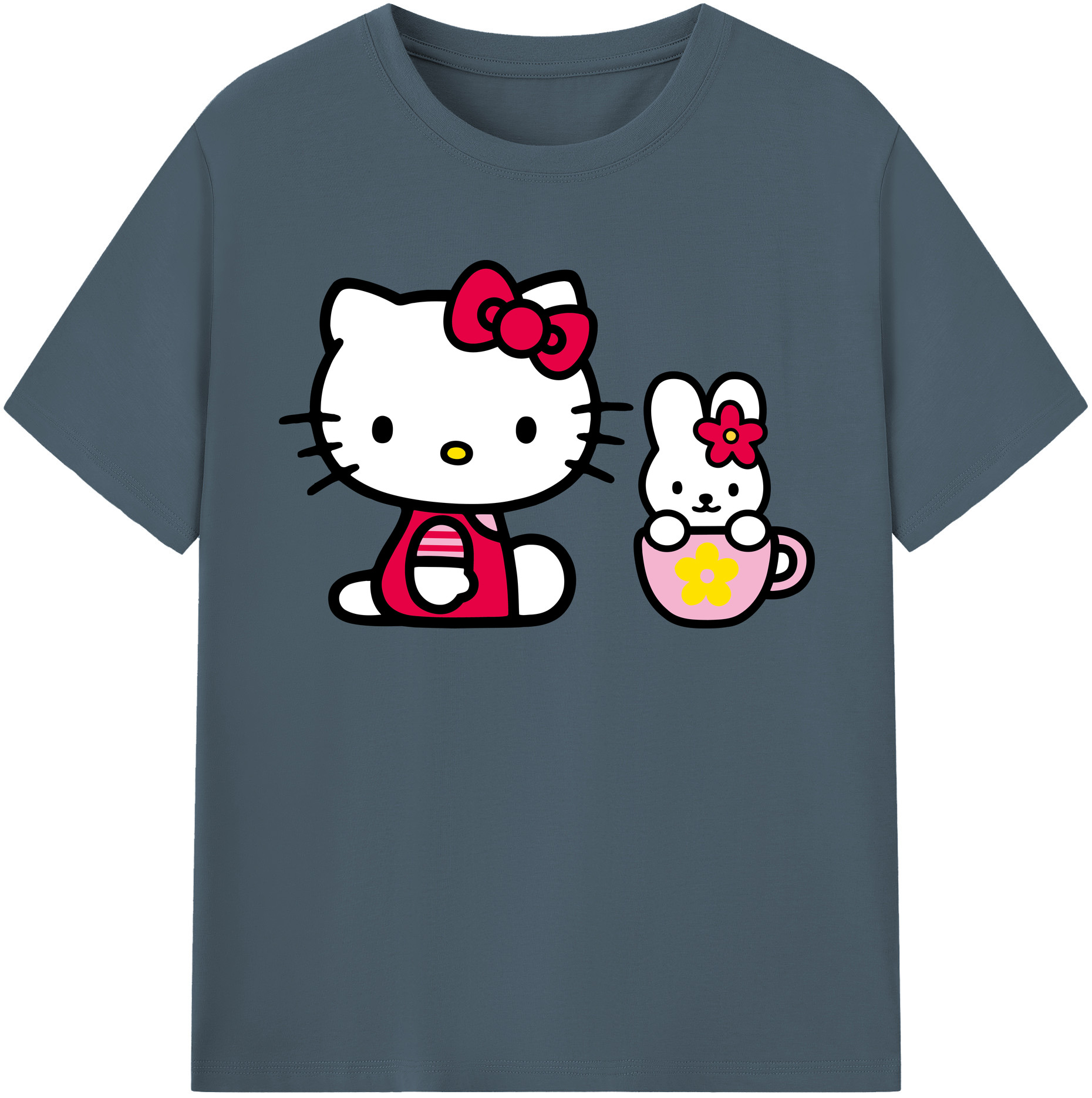 （画像用） Hello Kitty ハローキティ 綿100％半袖Tシャツ（フロントプリント）